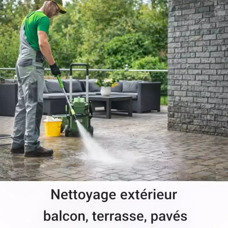 Nettoyage extérieur balcon, terrasse, pavés